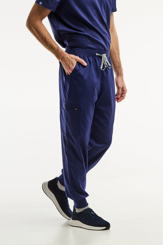 Pantalon médical jogger LUCA bleu marine pour homme, style confortable et professionnel