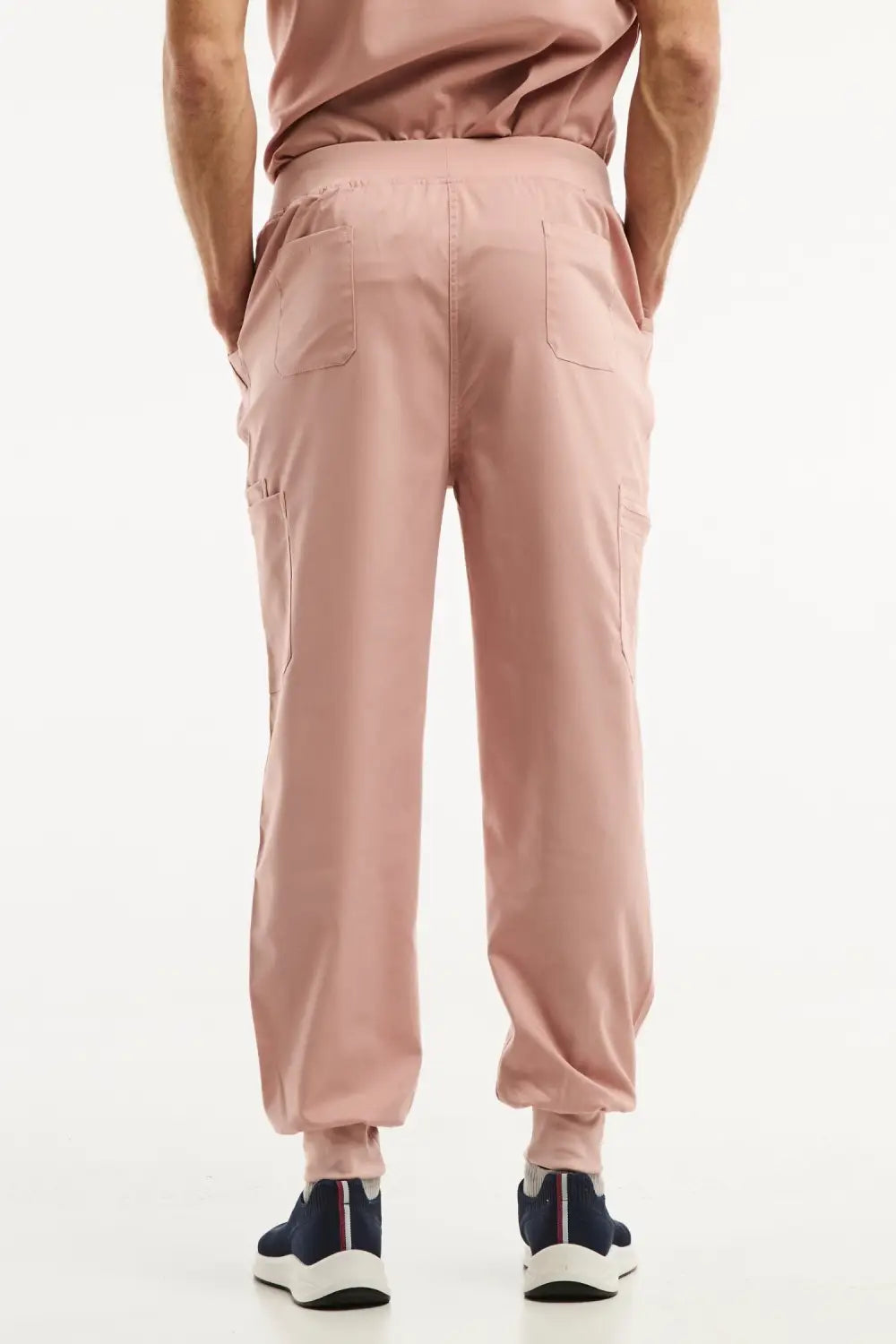 Pantalon médical jogger LUCA en rose clair pour homme, idéal pour le confort au travail