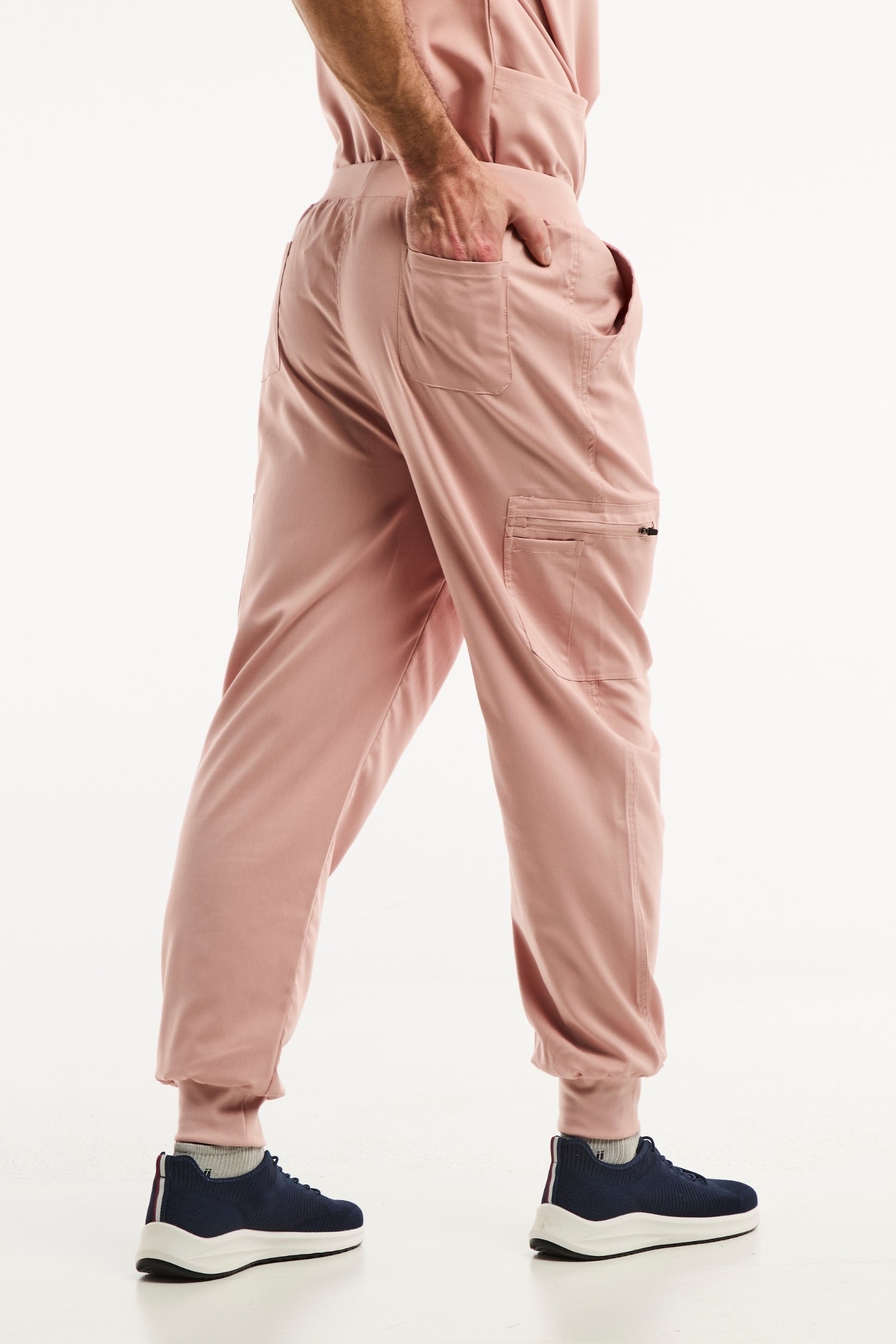 Pantalon médical jogger rose clair LUCA pour hommes, confortable et moderne