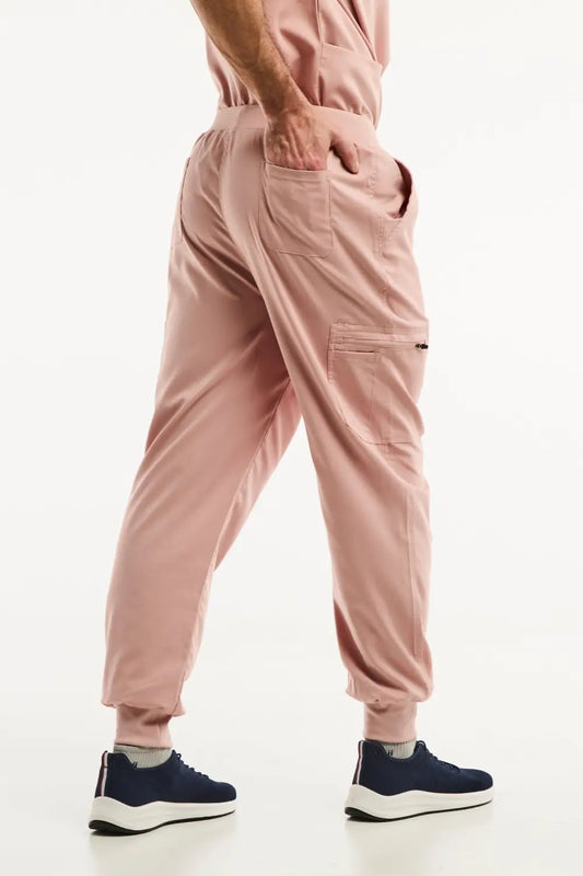 Pantalon médical jogger rose clair LUCA pour hommes, confortable et moderne