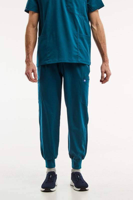 Pantalon médical jogger en teal - LUCA, confortable et moderne pour homme