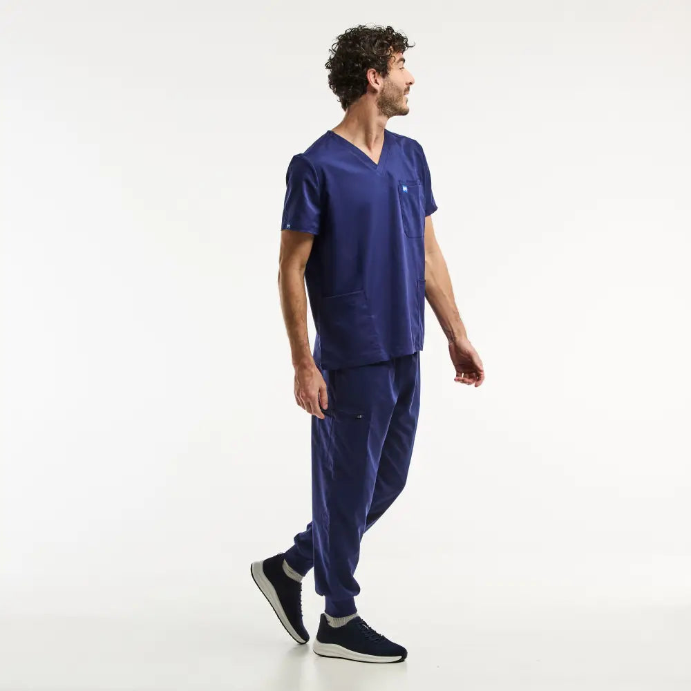 Scrubs médicaux bleus marine LUCA Jogger, ensemble médical complet pour homme