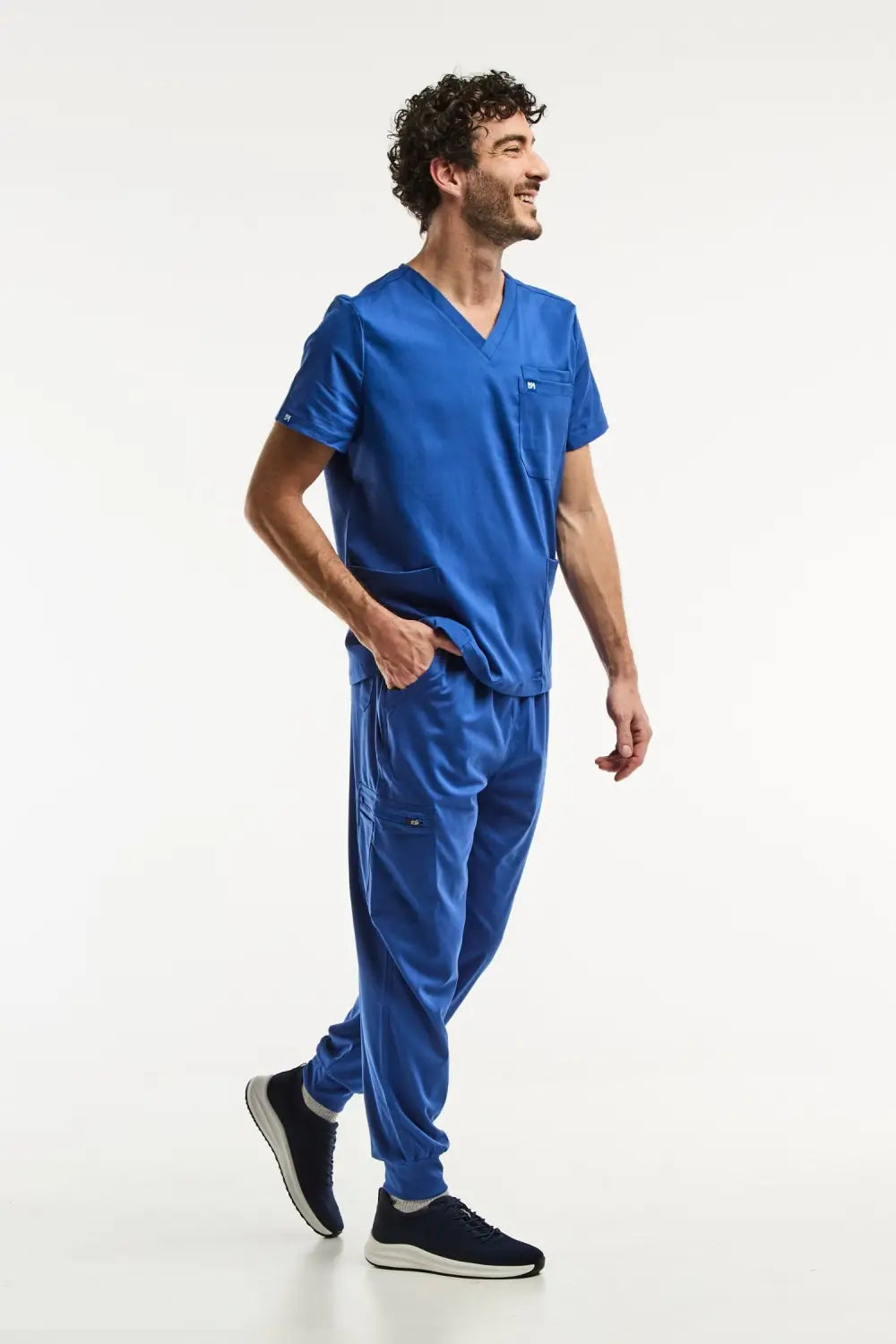 Shorts de scrubs bleus pour ensemble médical complet homme LUCA Jogger Bleu Roi