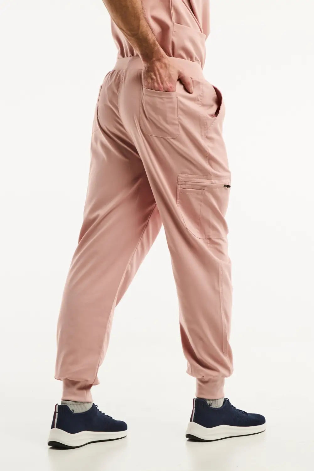 Pantalon médical jogger rose clair LUCA pour hommes, confortable et moderne