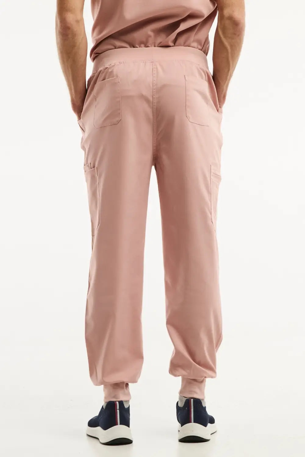Pantalon médical jogger LUCA en rose clair pour homme, idéal pour le confort au travail