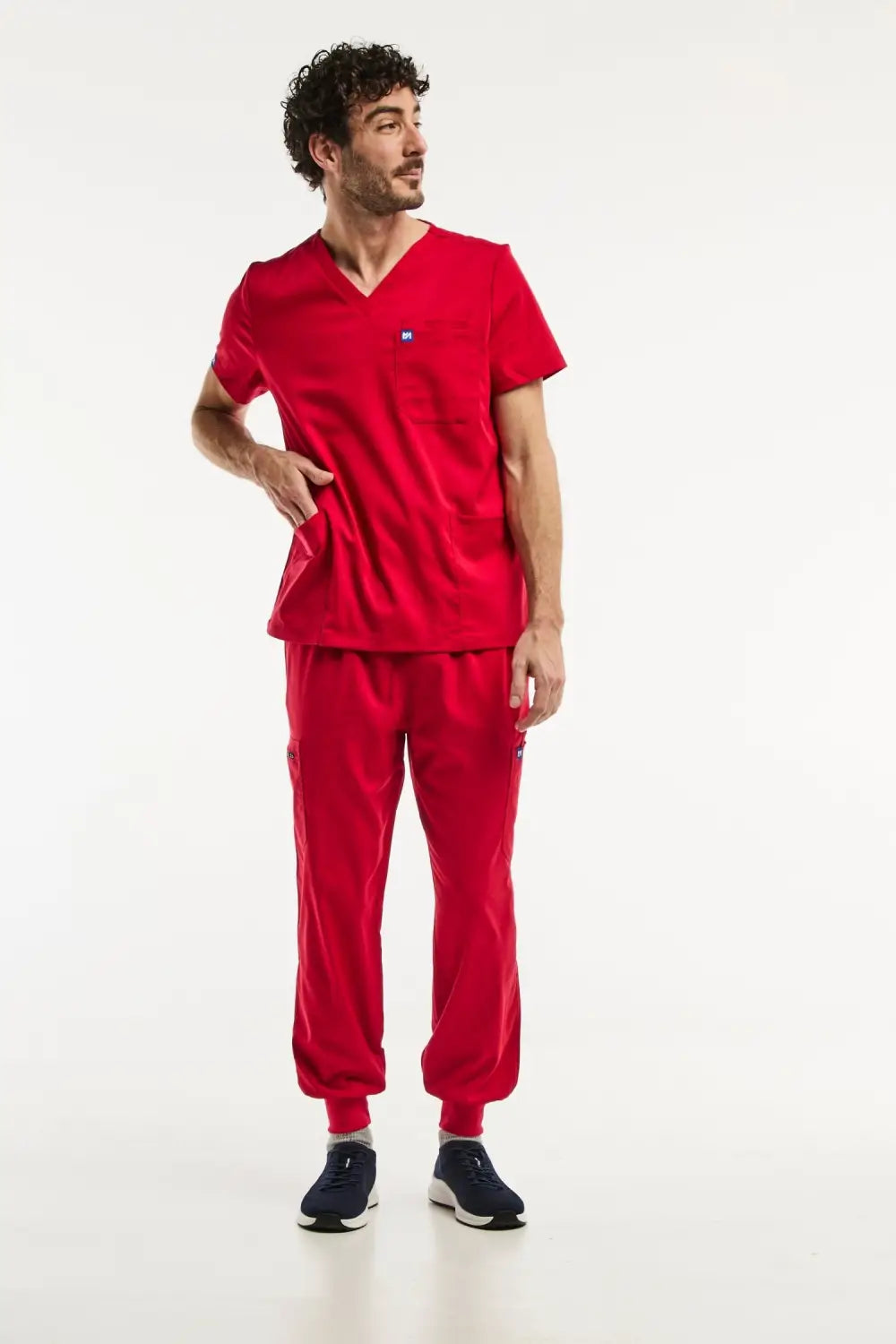 Vêtement médical complet rouge pour homme, LUCA Jogger, idéal pour ensemble médical