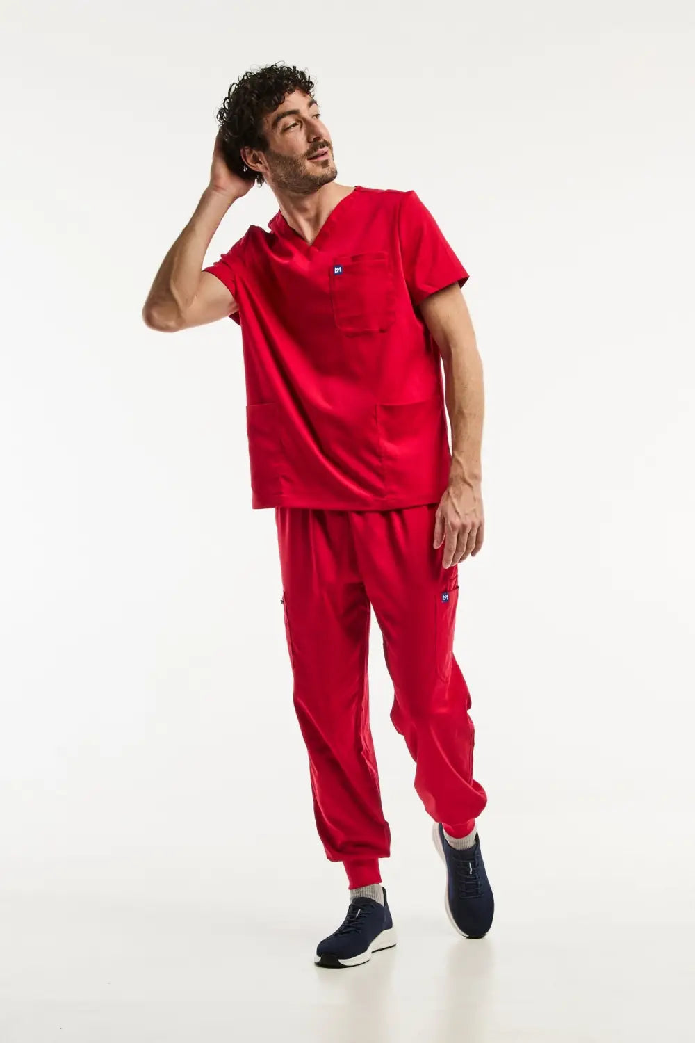 Vêtements médicaux complets rouges pour Homme, LUCA Jogger, tenue médicale