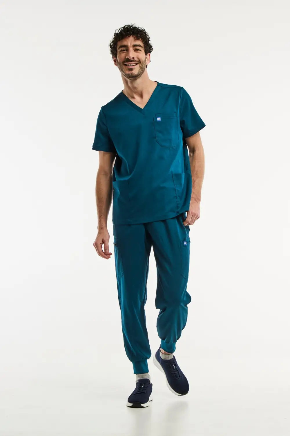 Vêtement de travail teal pour homme, LUCA Jogger, ensemble médical complet vert turquoise