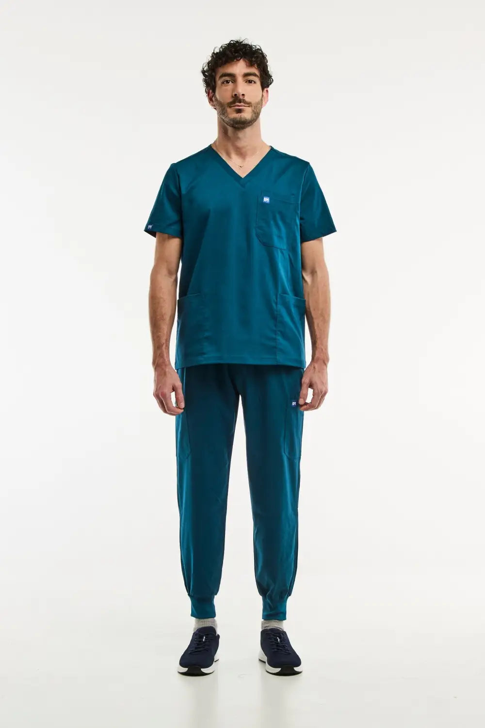 Teal scrub set LUCA Jogger, ensemble médical complet pour homme vert turquoise