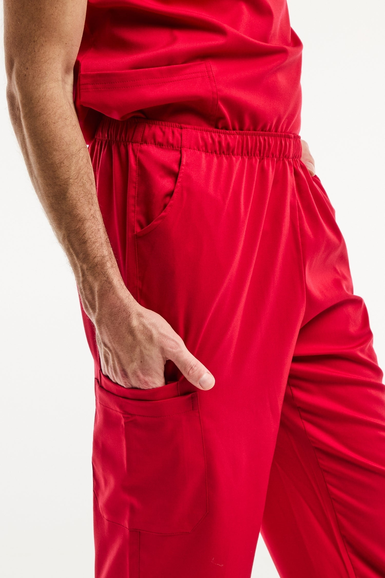 Pantalon médical rouge LUCA pour homme, facile à entretenir, idéal pour les uniforms