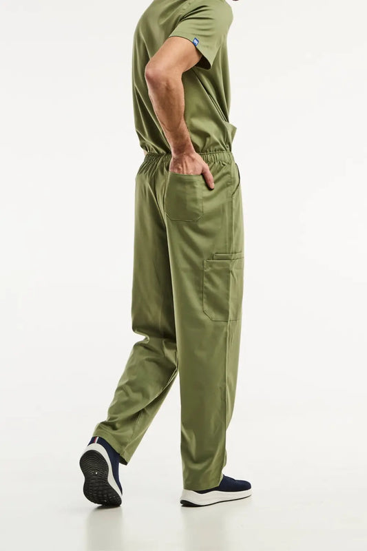 Pantalon médical LUCA vert olive, facile à entretenir pour les uniforms professionnels