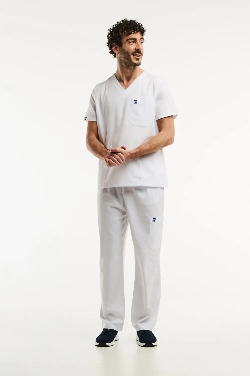Ensemble médical LUCA pour homme, pantalon classique et tunique col blanc