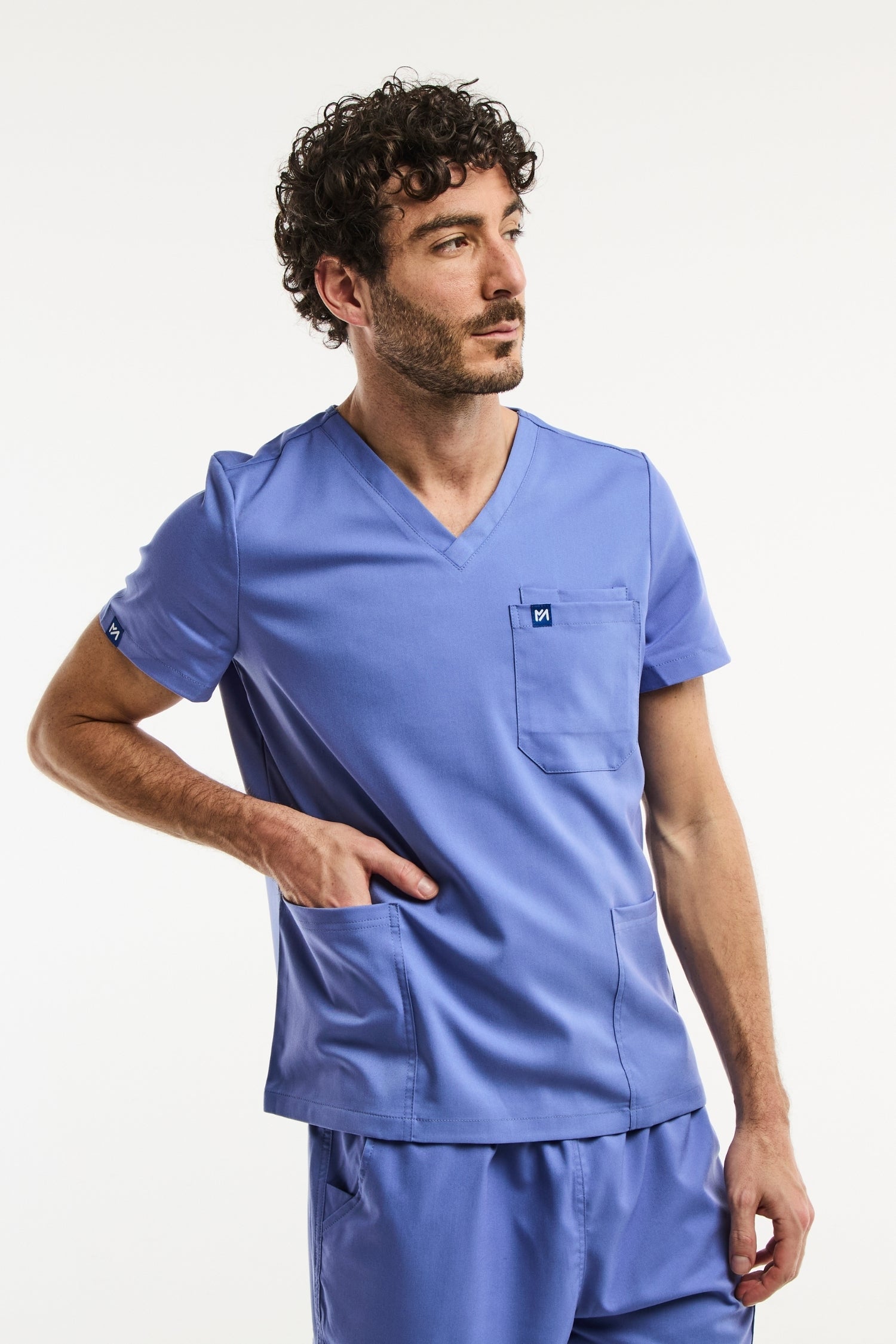 Tunique médicale col bleue LUCA pour hommes, idéale pour les professionnels de la santé