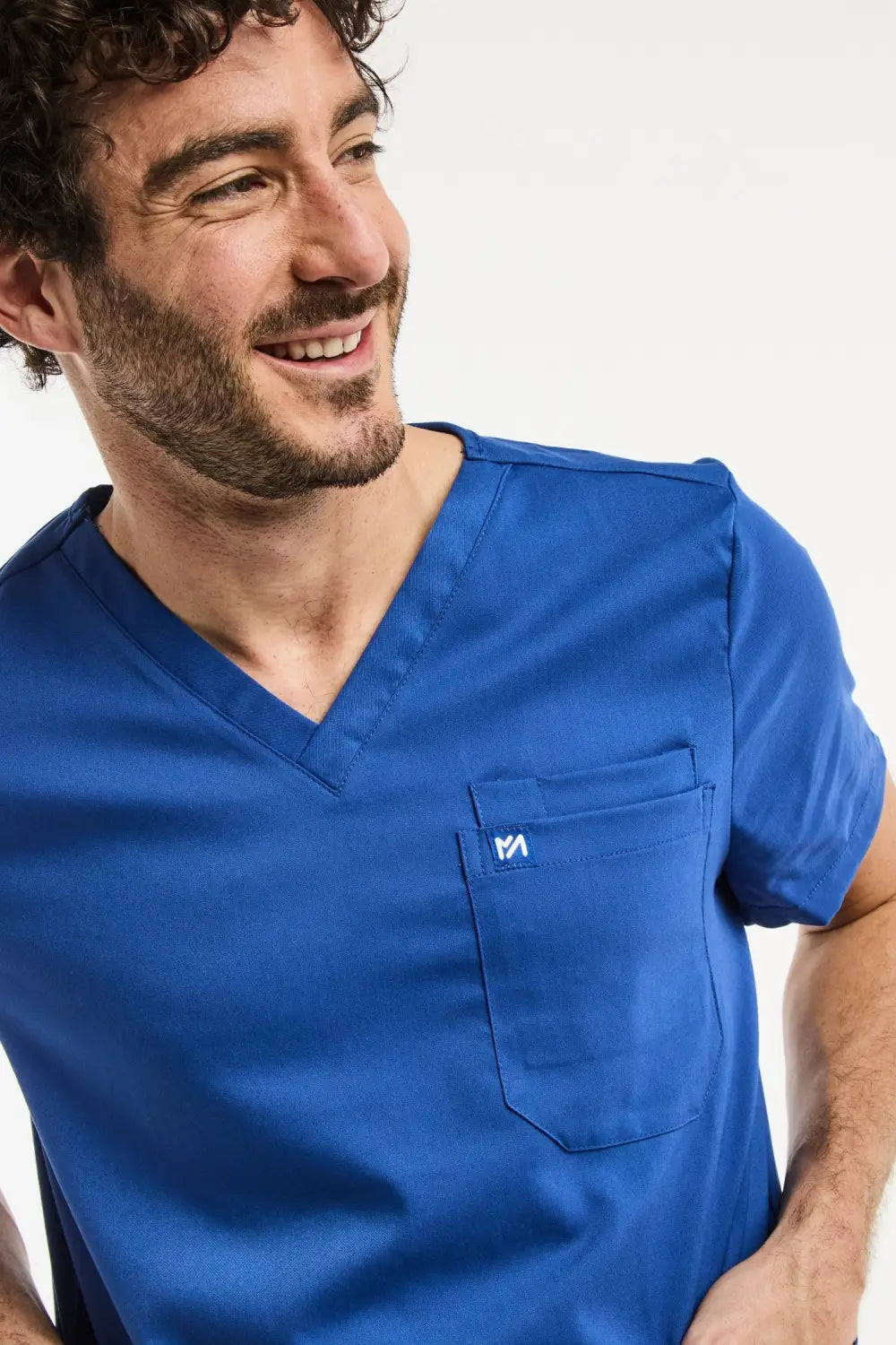 Tunique col V bleu roi LUCA homme pour un ensemble médical élégant et professionnel
