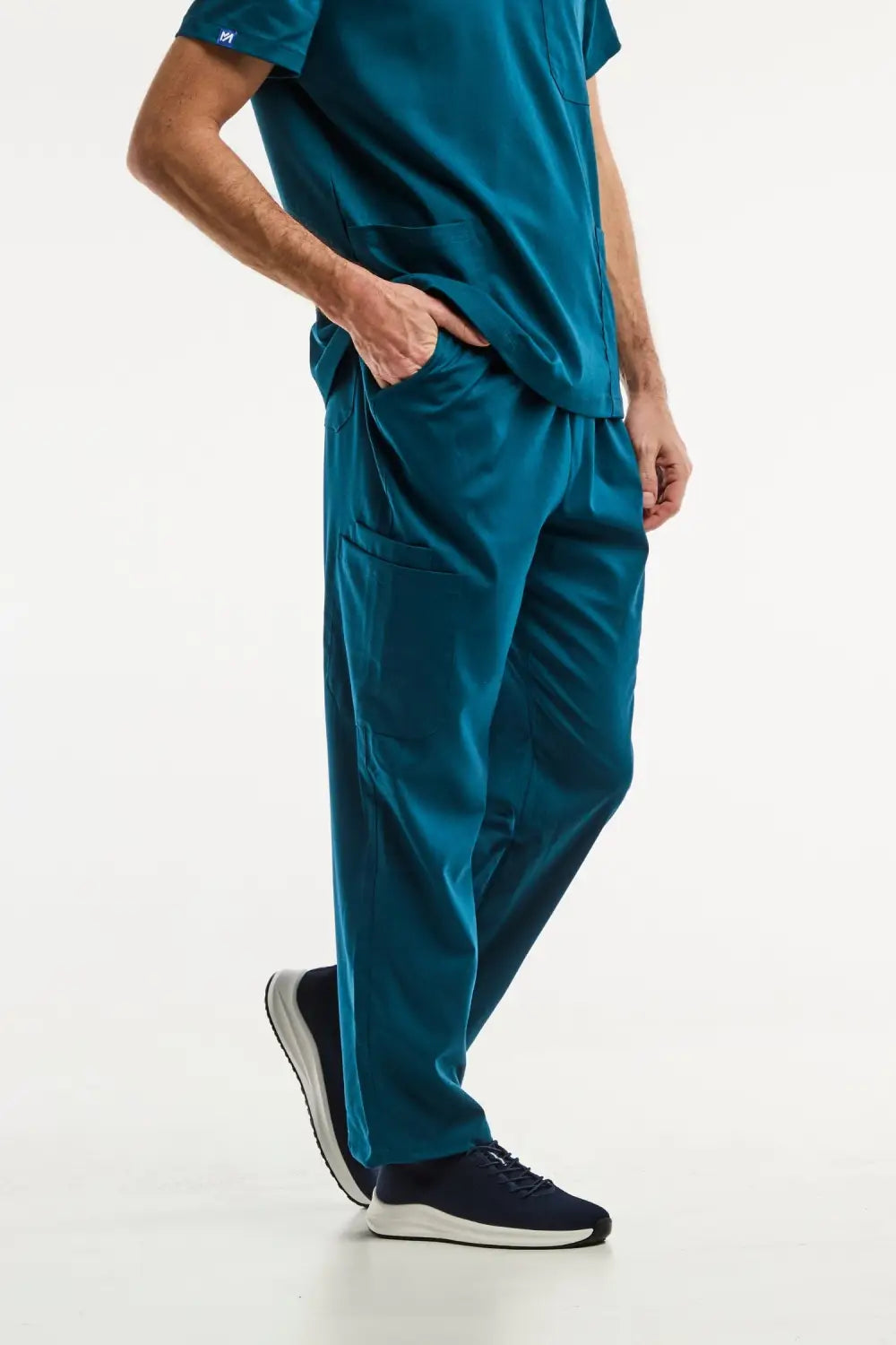 Pantalon classique vert turquoise LUCA pour ensemble médical homme, style professionnel