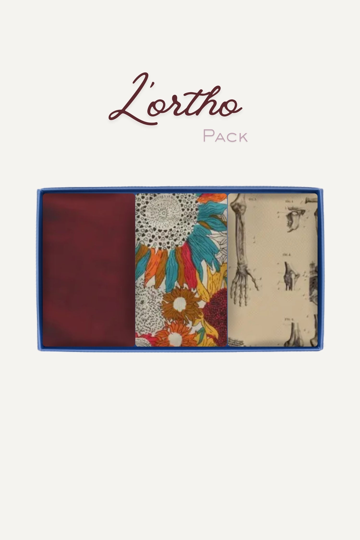 Pack découverte L’ortho : 3 calots de bloc dans boîte bleue