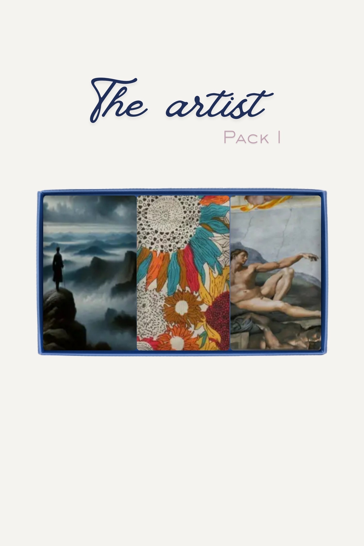 Pack découverte The Artist I : boîte avec 3 panneaux artistiques uniques