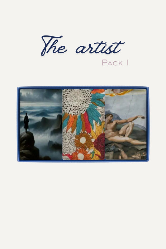 Pack découverte The Artist I : boîte avec 3 panneaux artistiques uniques