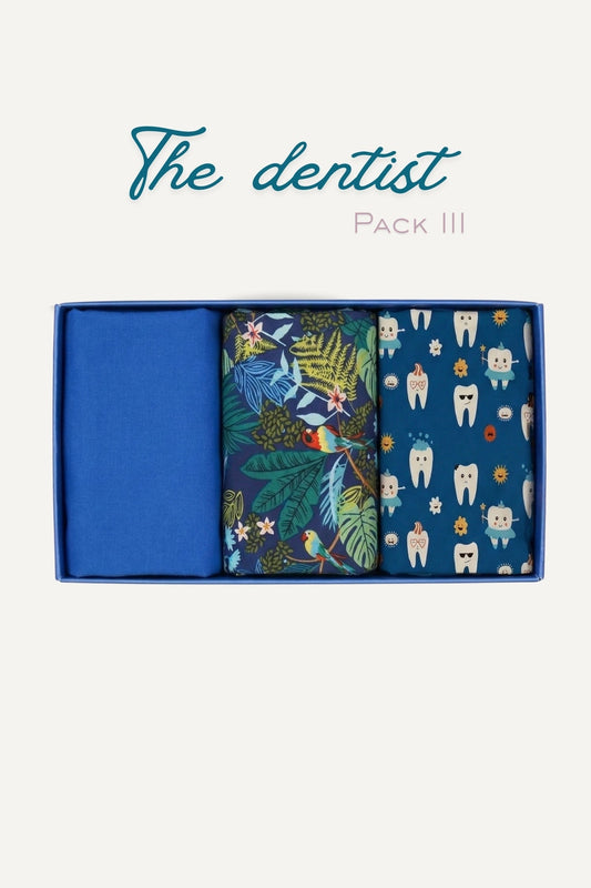 Pack Découverte The Dentist III avec motifs oiseaux tropicaux et dents cartoon