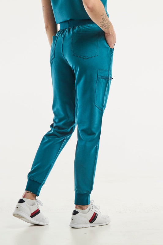 Pantalon médical femme Paris en teal, offrant un confort et style optimaux