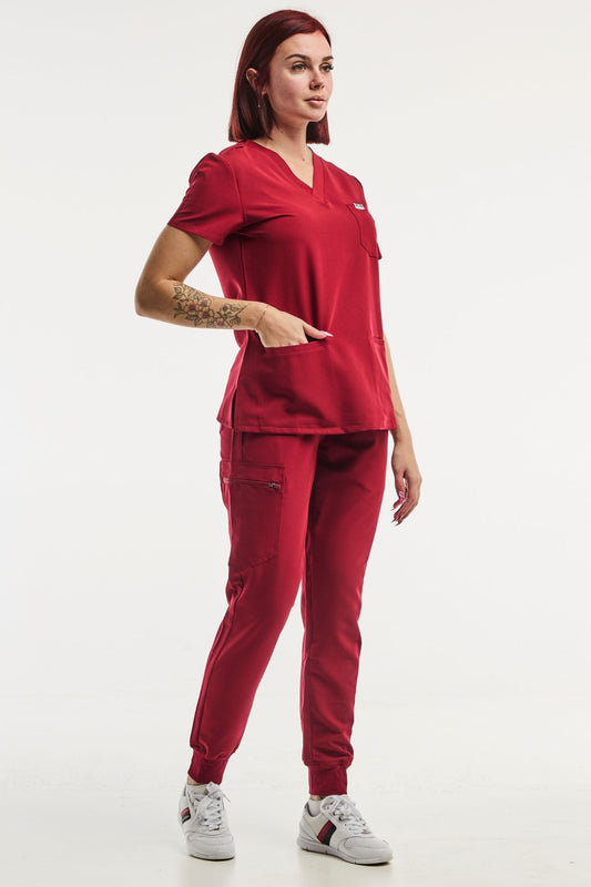 Paris - Tenue Médicale Stretch - Femme - Rouge