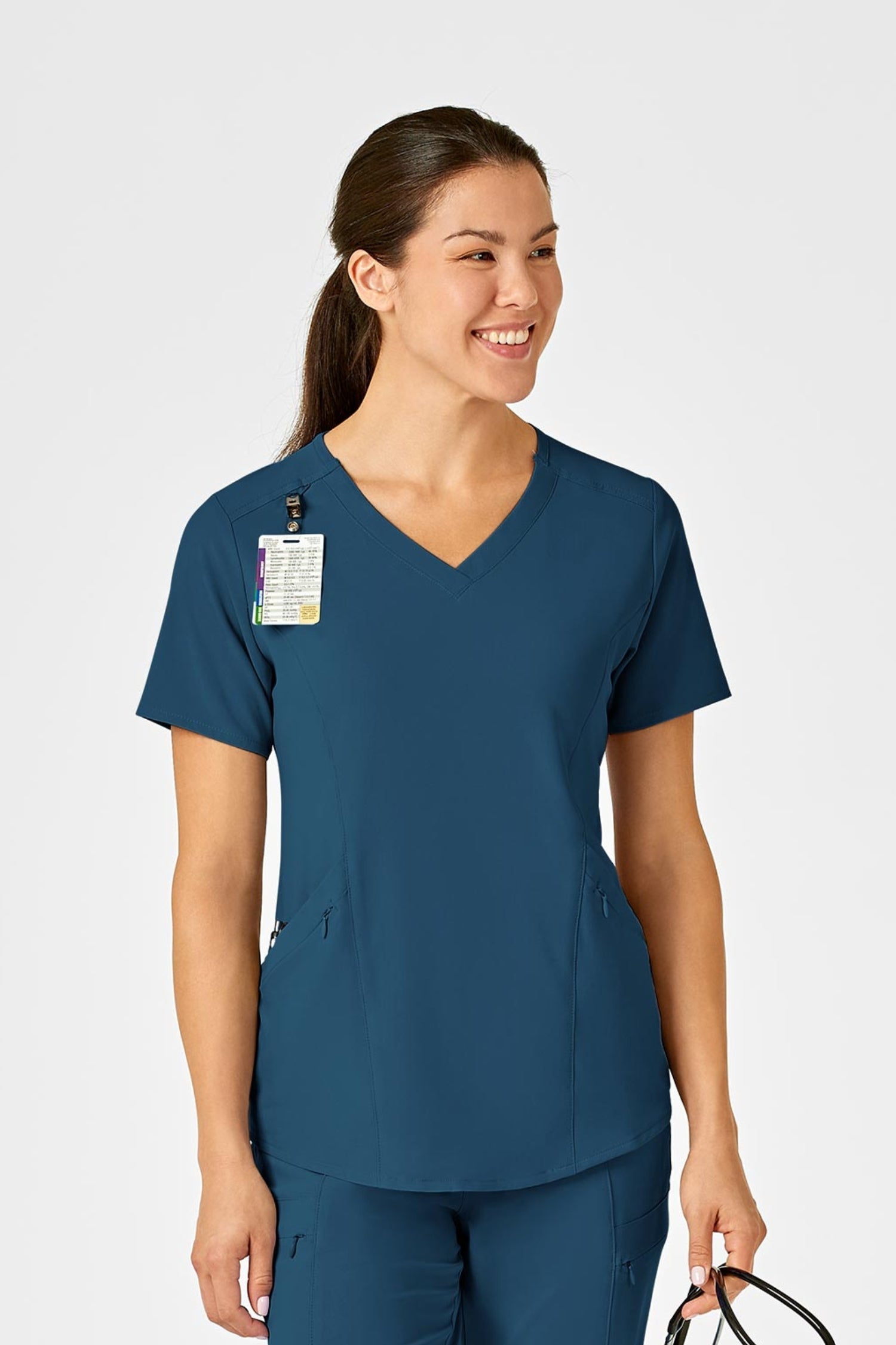 Femme en tenues médicales polyester spandex - Tunique médicale Renew, bleu turquoise