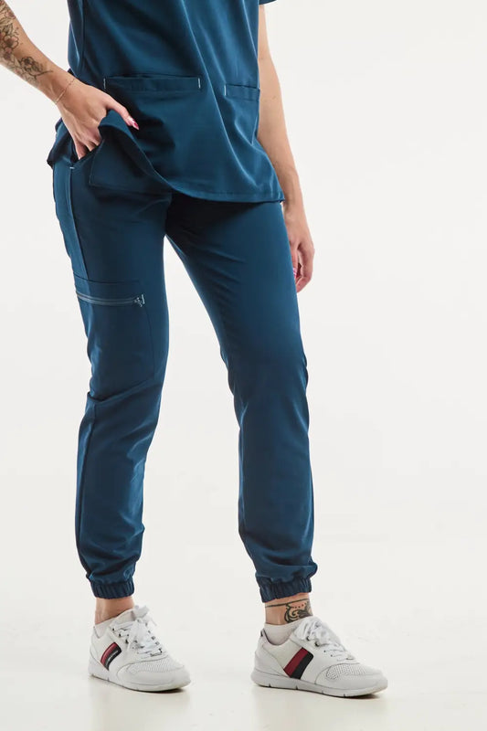 Pantalon médical Slimfit New en bleu turquoise pour un confort optimal au travail