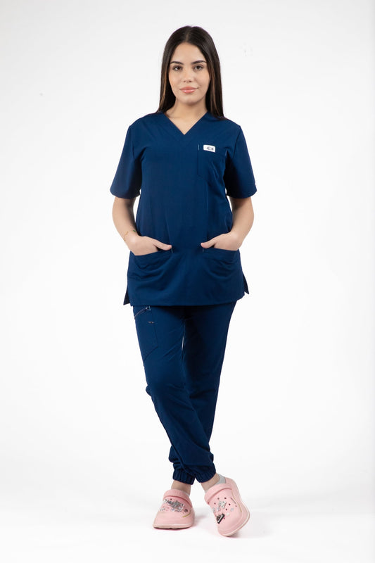 Uniforme médical : blouse Scrub Top Navy Slimfit NEW Tenue médicale Bleu