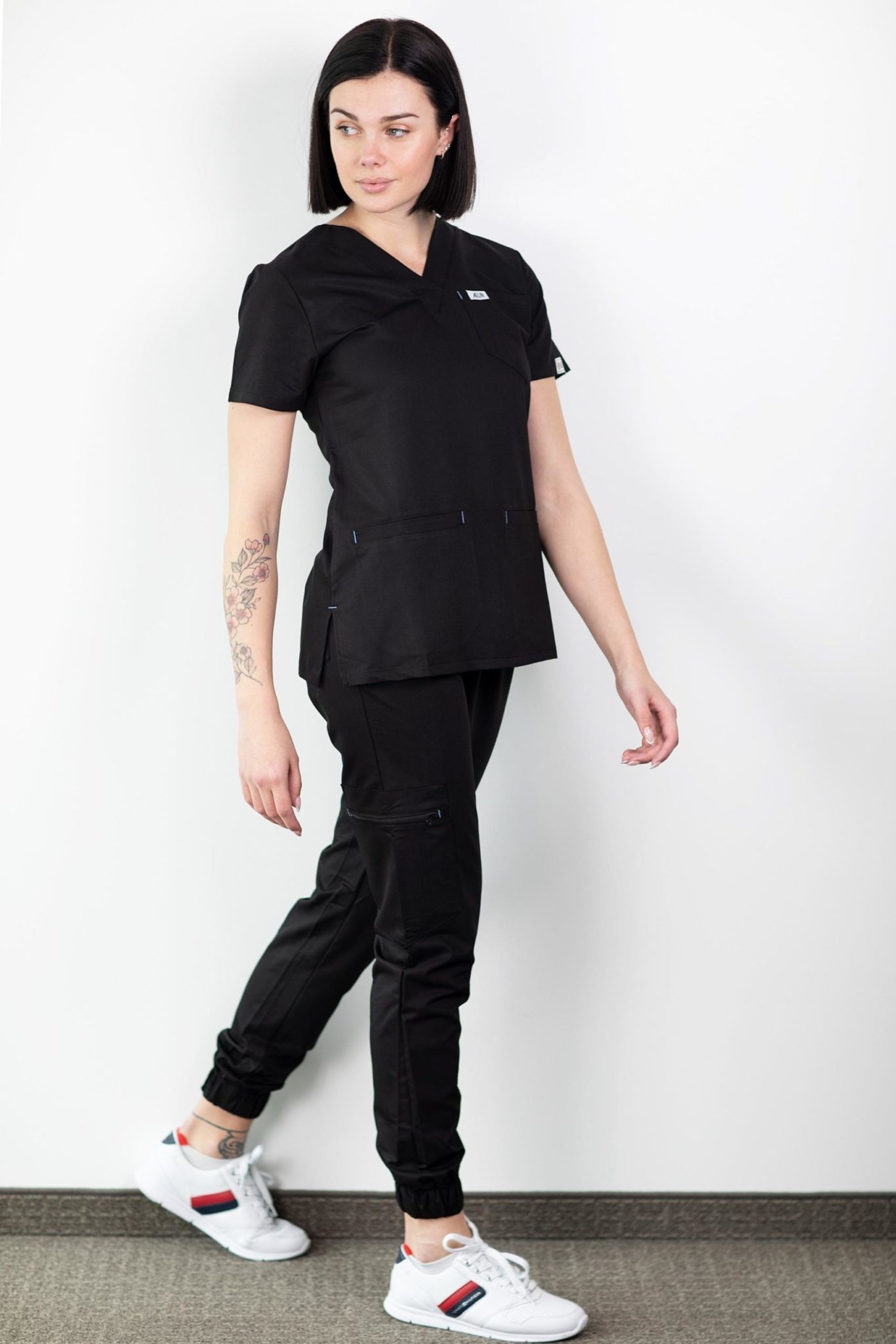 Tenue médicale - Noir Slim fit - Femme