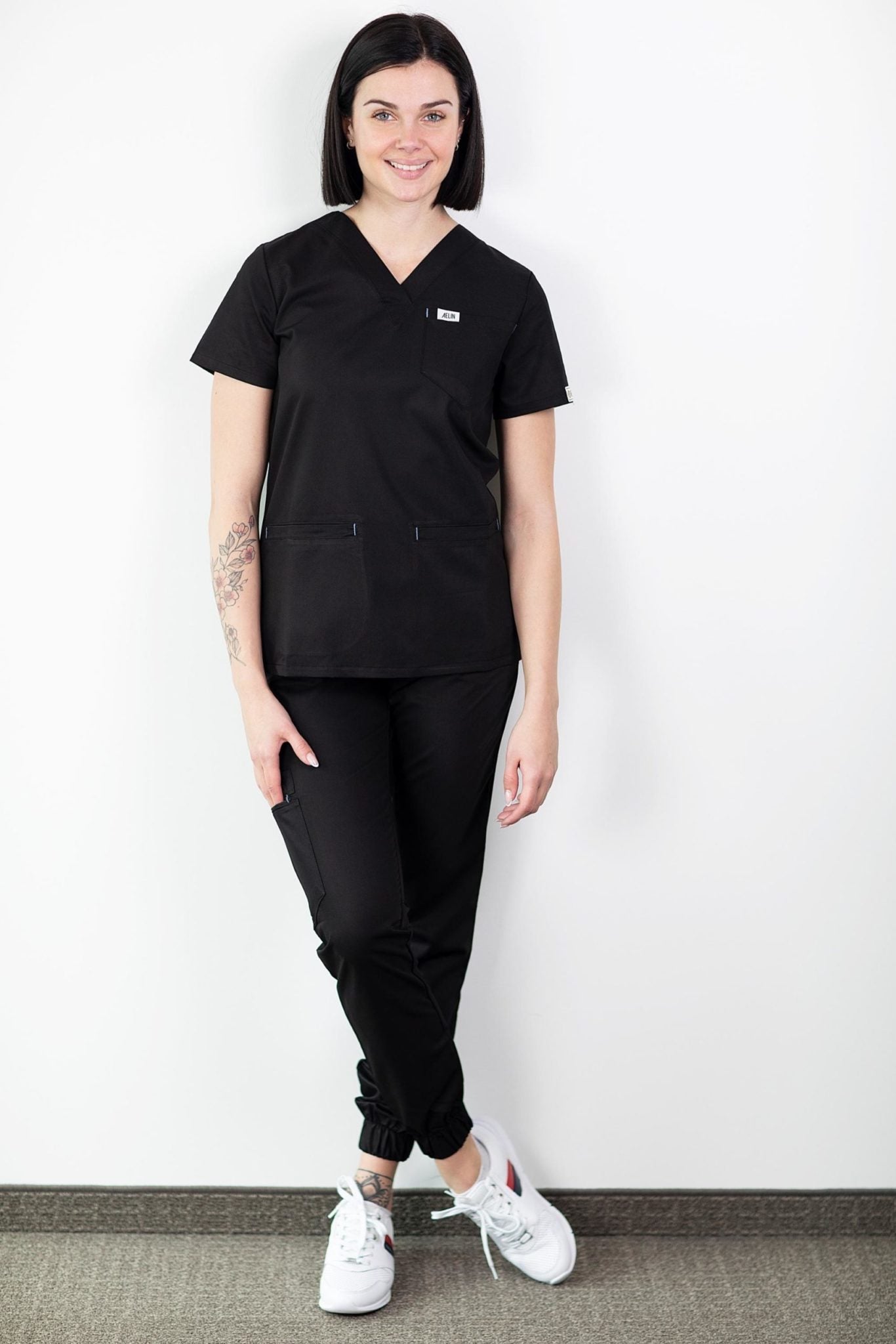 Tenue médicale - Noir Slim fit - Femme