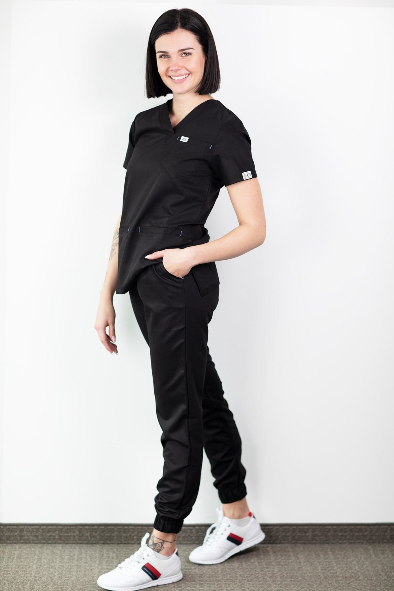 Tenue médicale - Noir Slim fit - Femme