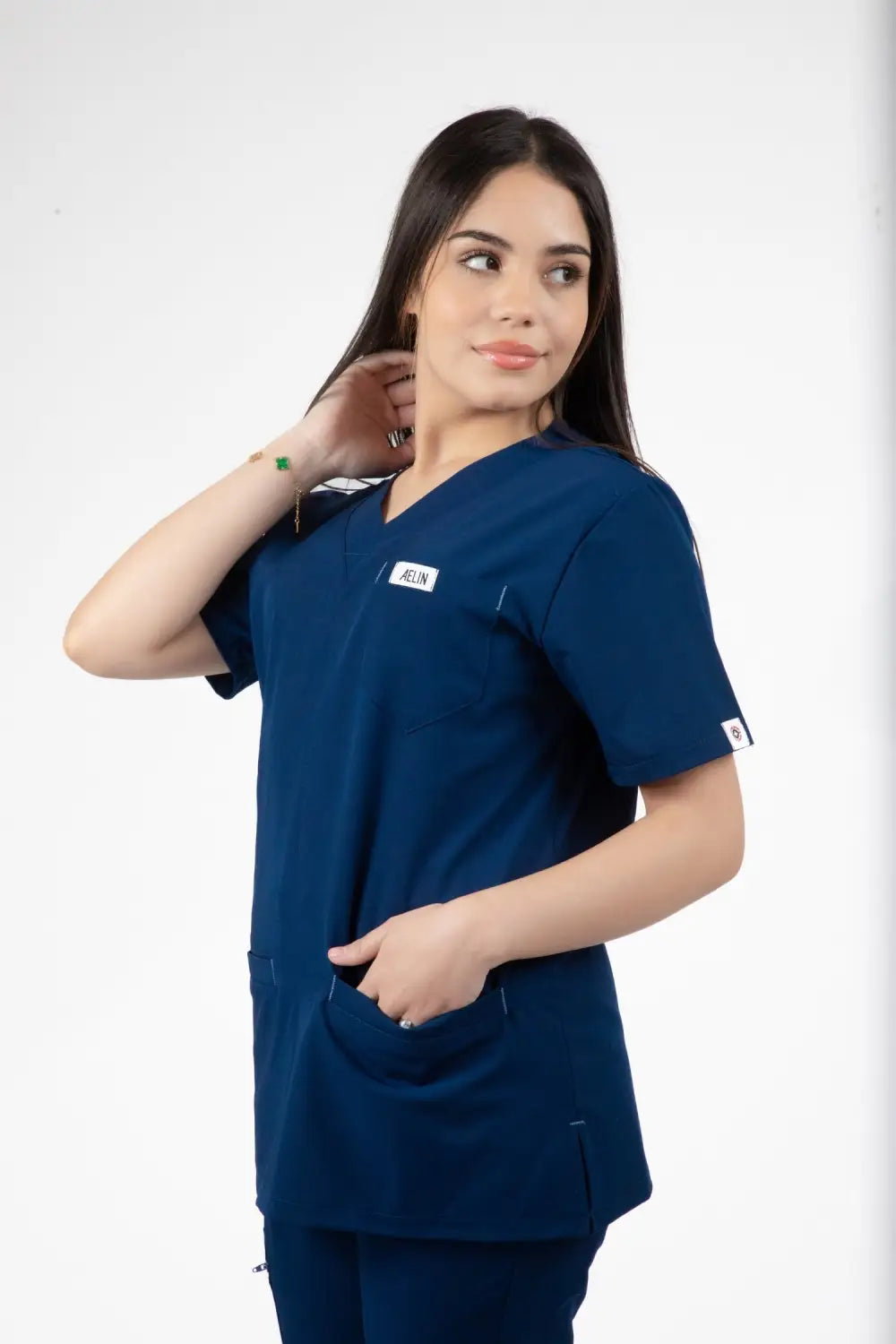 Femme en tunique médicale bleu pour uniforms tenues médicales de Slimfit NEW