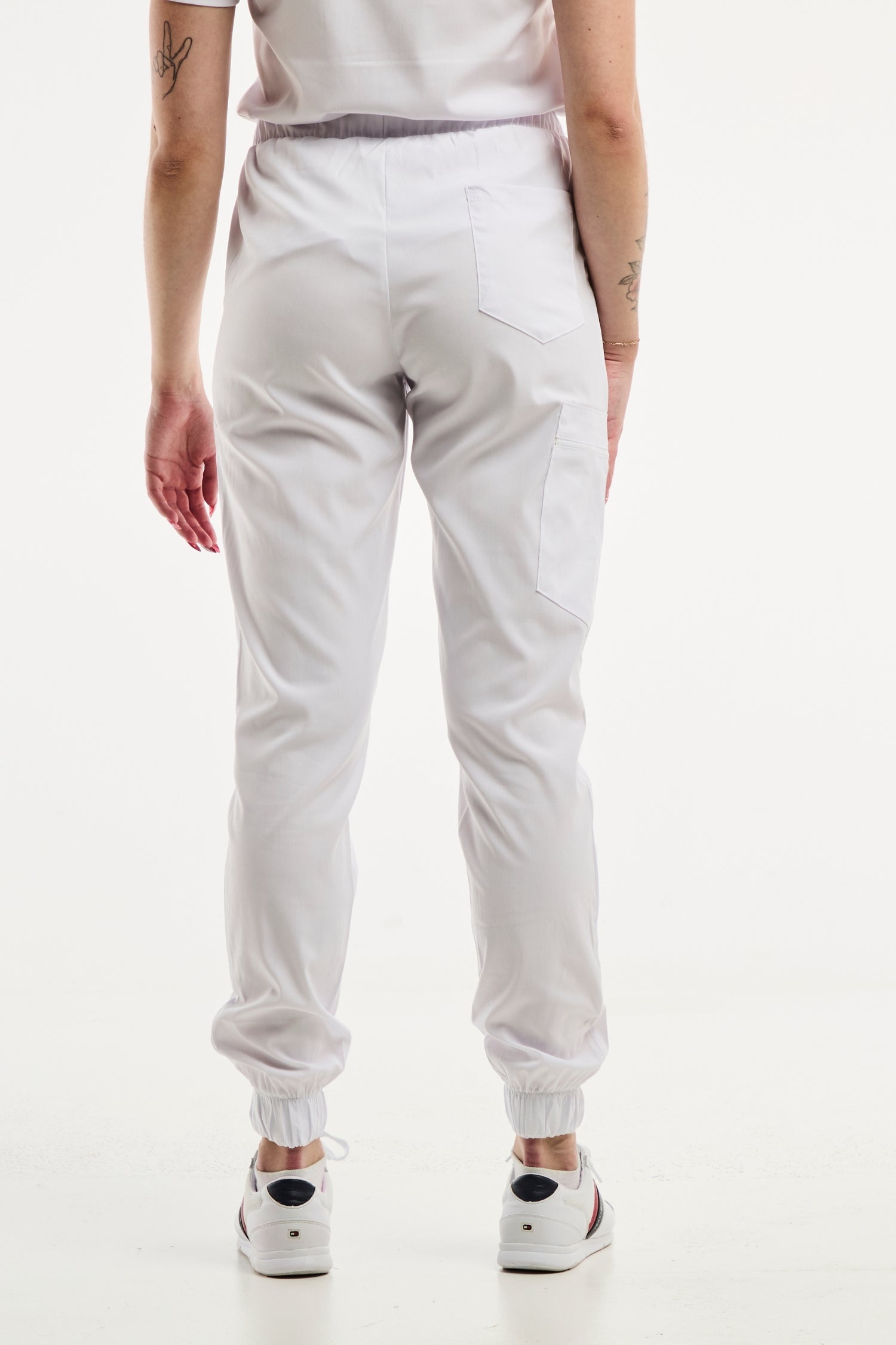 Pantalon de jogging blanc Slimfit pour uniforme médical en tenue médicale limitée