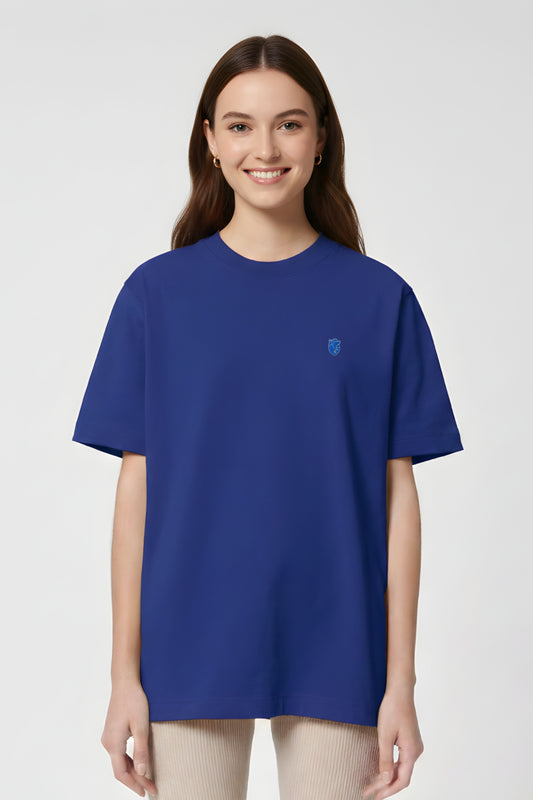 T-shirt premium Aelin Paris bleu royal oversized coton logo brodé