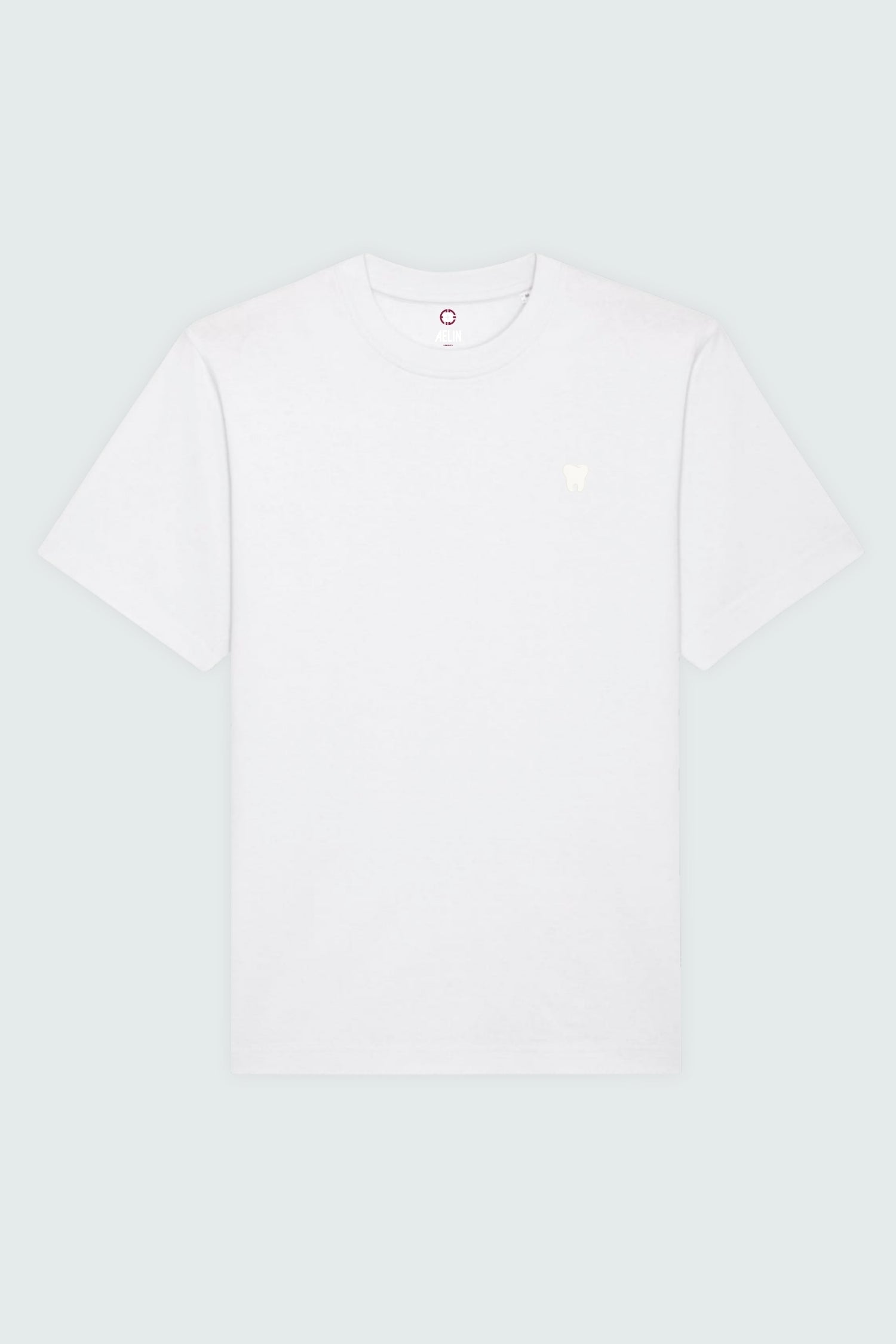 T-shirt premium Aelin Paris heavy coton unisexe à motif dentaire blanc