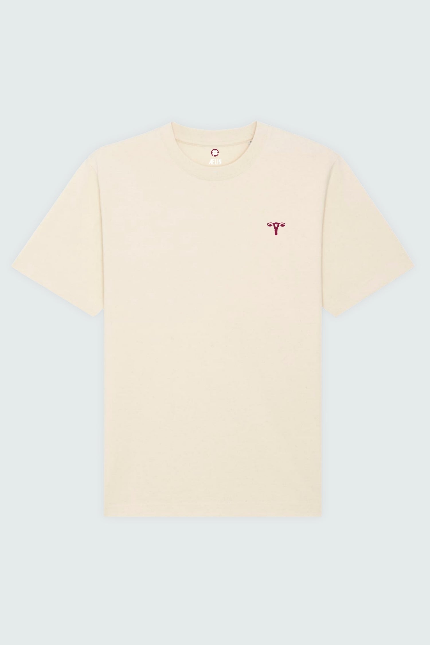 T-shirt premium Aelin Paris en coton lourd crème à motif gynécologie