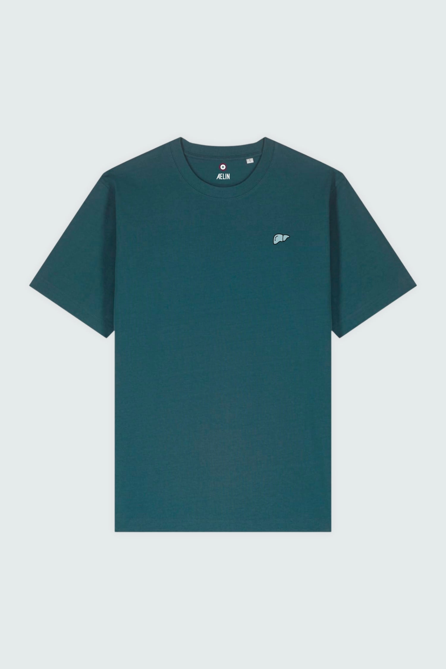 T-shirt premium Aelin Paris heavy coton unisexe hépatologie teal