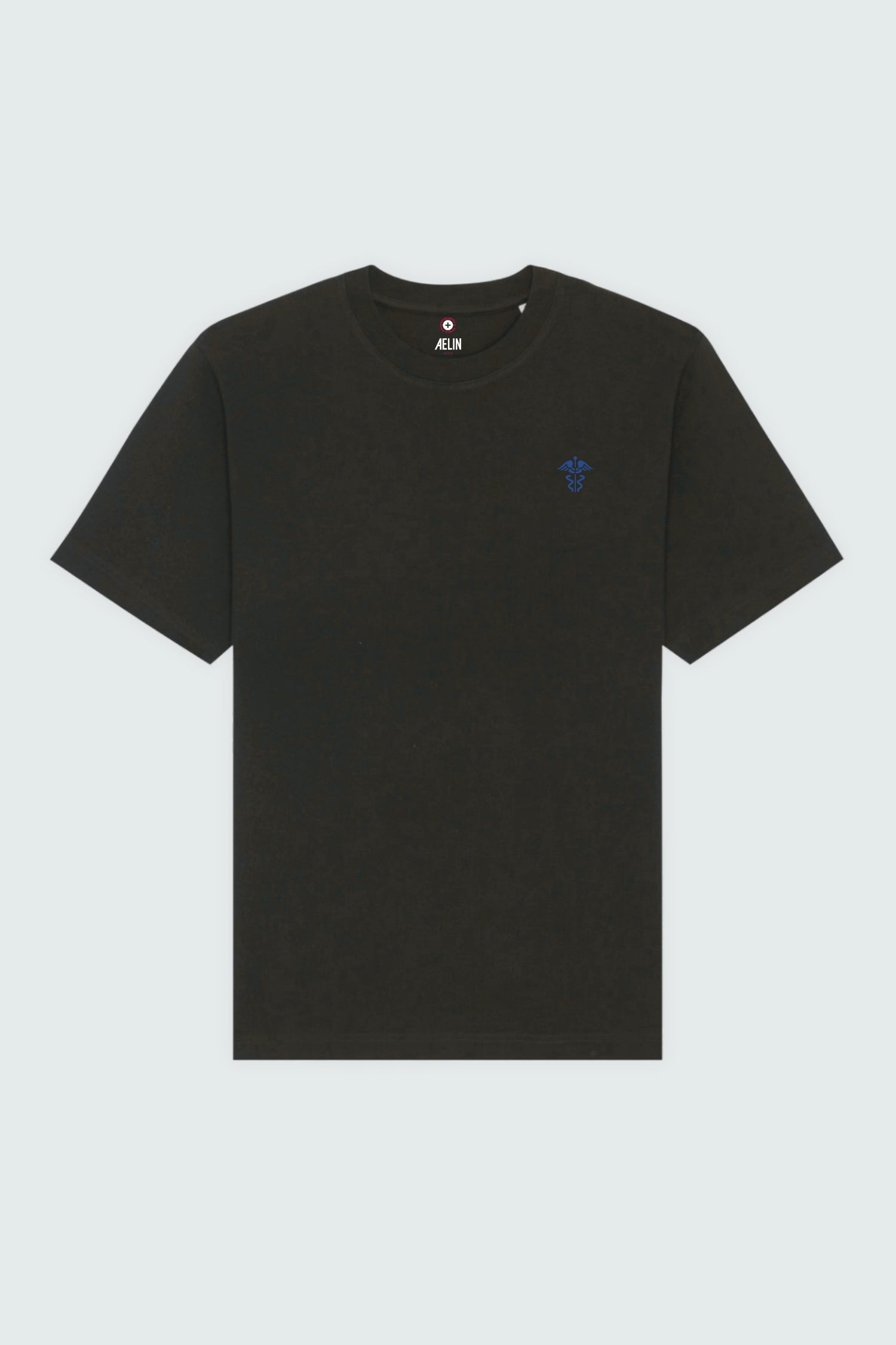 T-shirt premium Aelin Paris noir coton lourd unisexe motif médical
