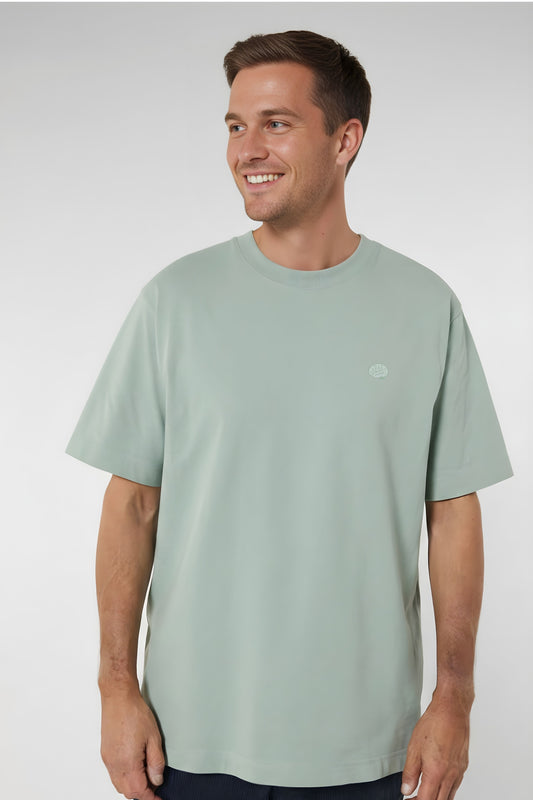 T-shirt premium Aelin Paris heavy coton unisexe motif neurologie vert sauge