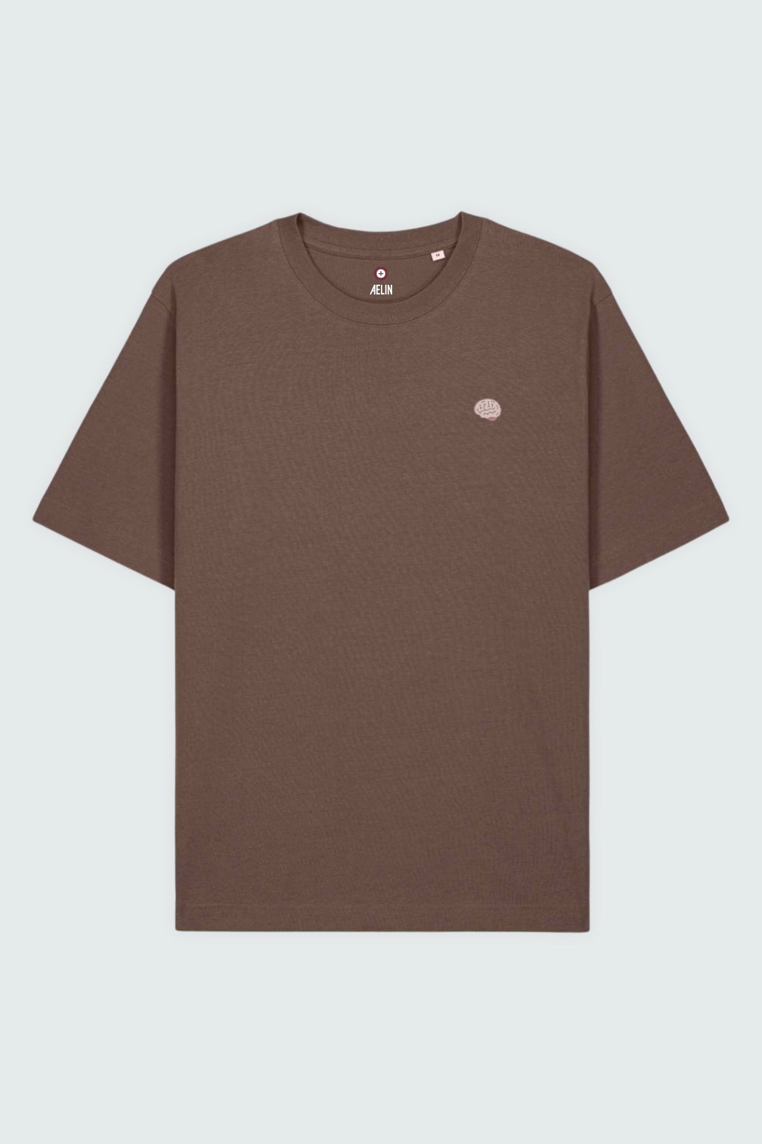 T-shirt premium Aelin Paris coton lourd unisexe motif cerveau brodé