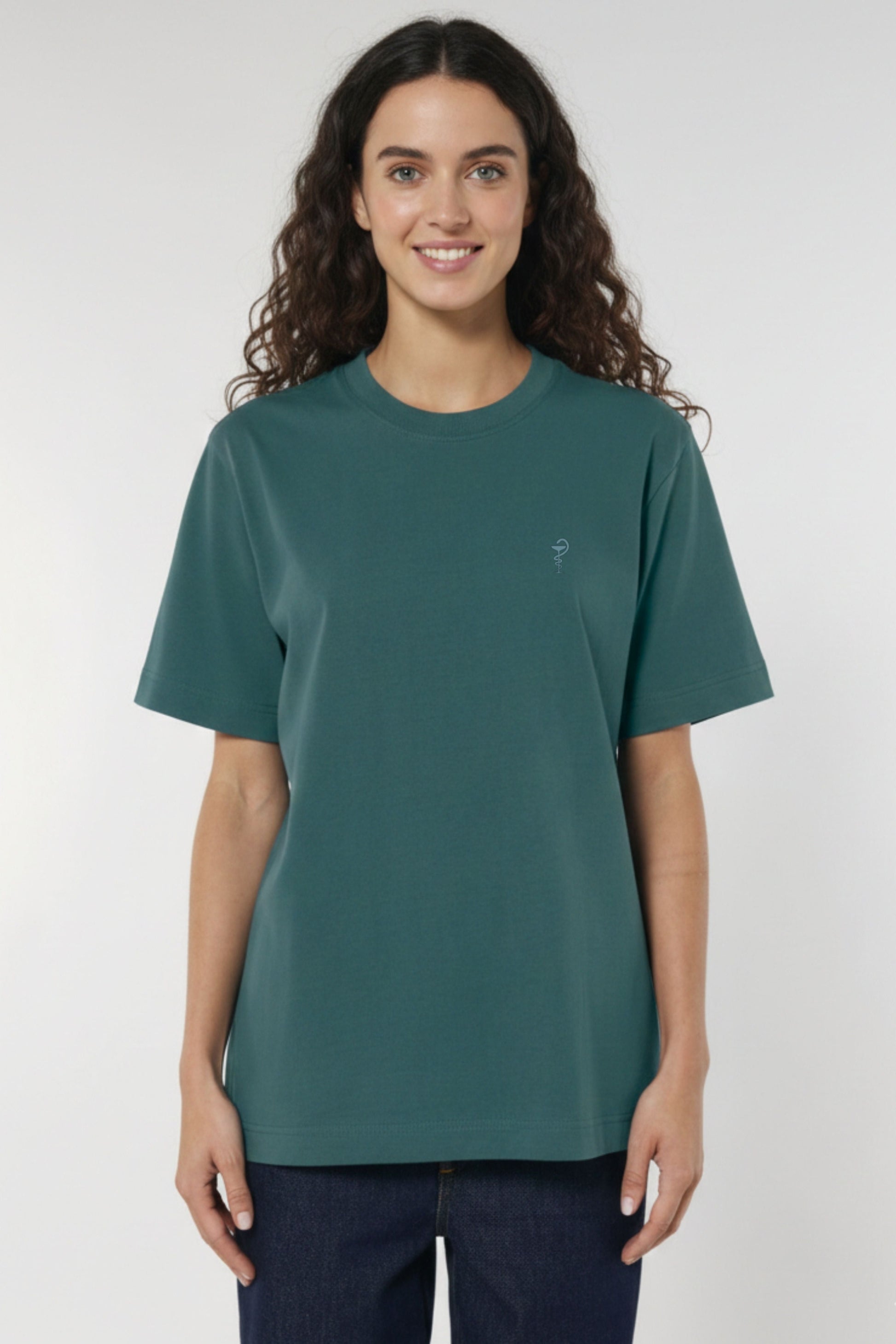 T-shirt premium Aelin Paris heavy coton unisexe teal à motif pharmacie