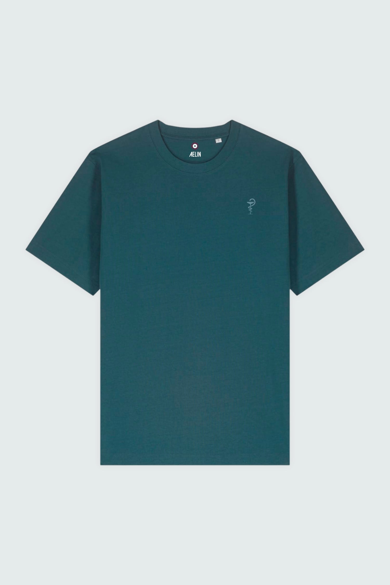 T-shirt premium Aelin Paris heavy coton unisexe à motif pharmacie teal foncé