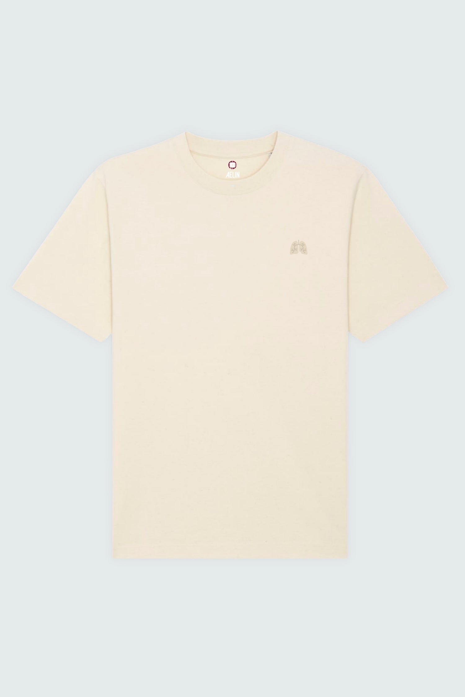 T-shirt premium Aelin Paris crème coton lourd à motif pneumologie