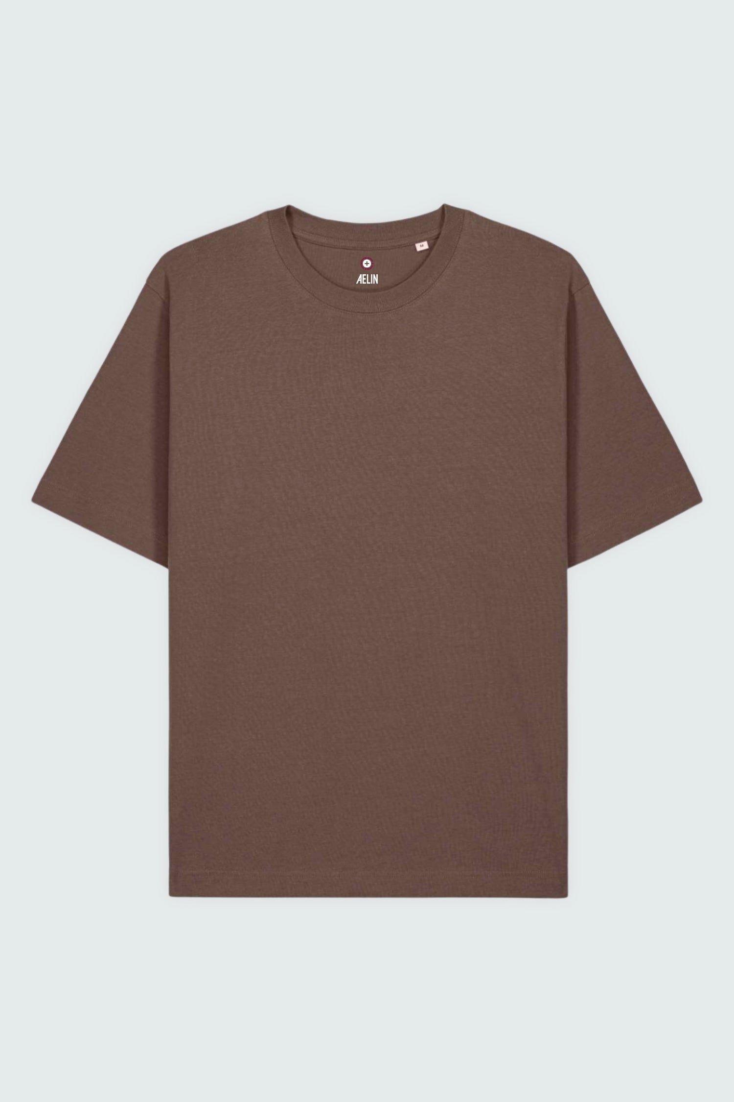 T-shirt premium Aelin Paris heavy coton unisexe marron minimaliste