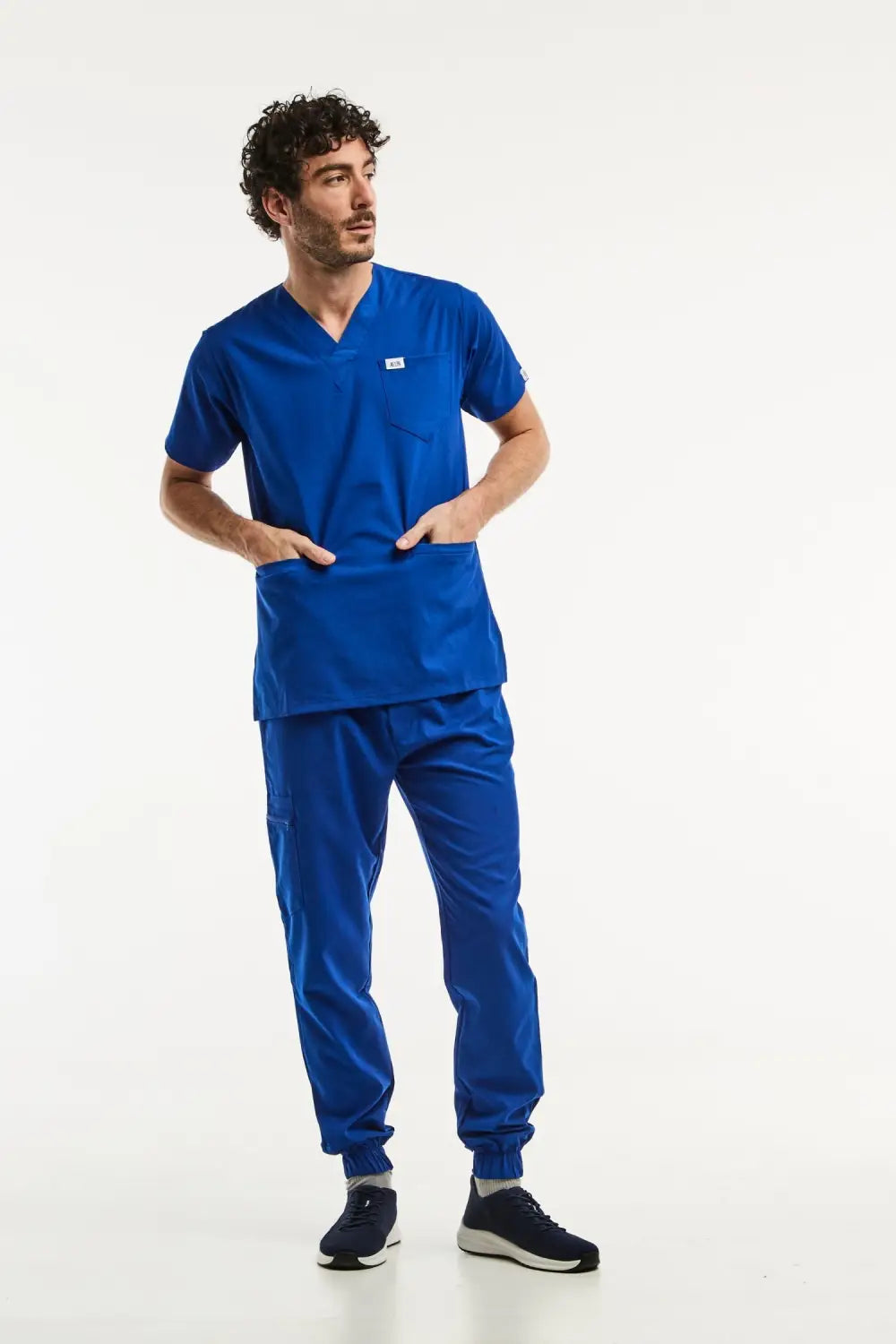 Tenue médicale Bleu royal, Slimfit pour Homme, uniforme médical élégant