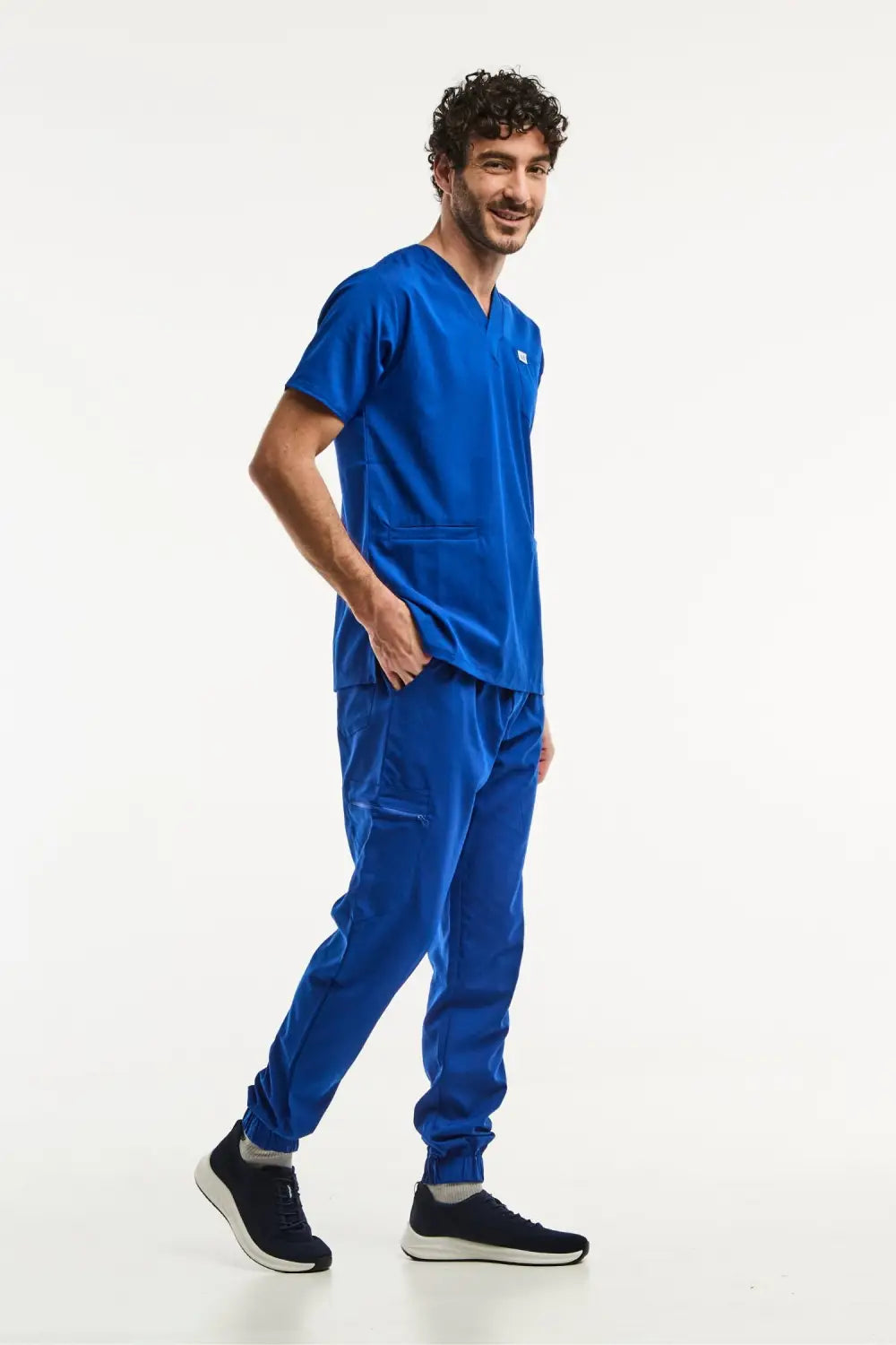 Uniforme médical bleu royal slimfit pour hommes, confortable et élégant