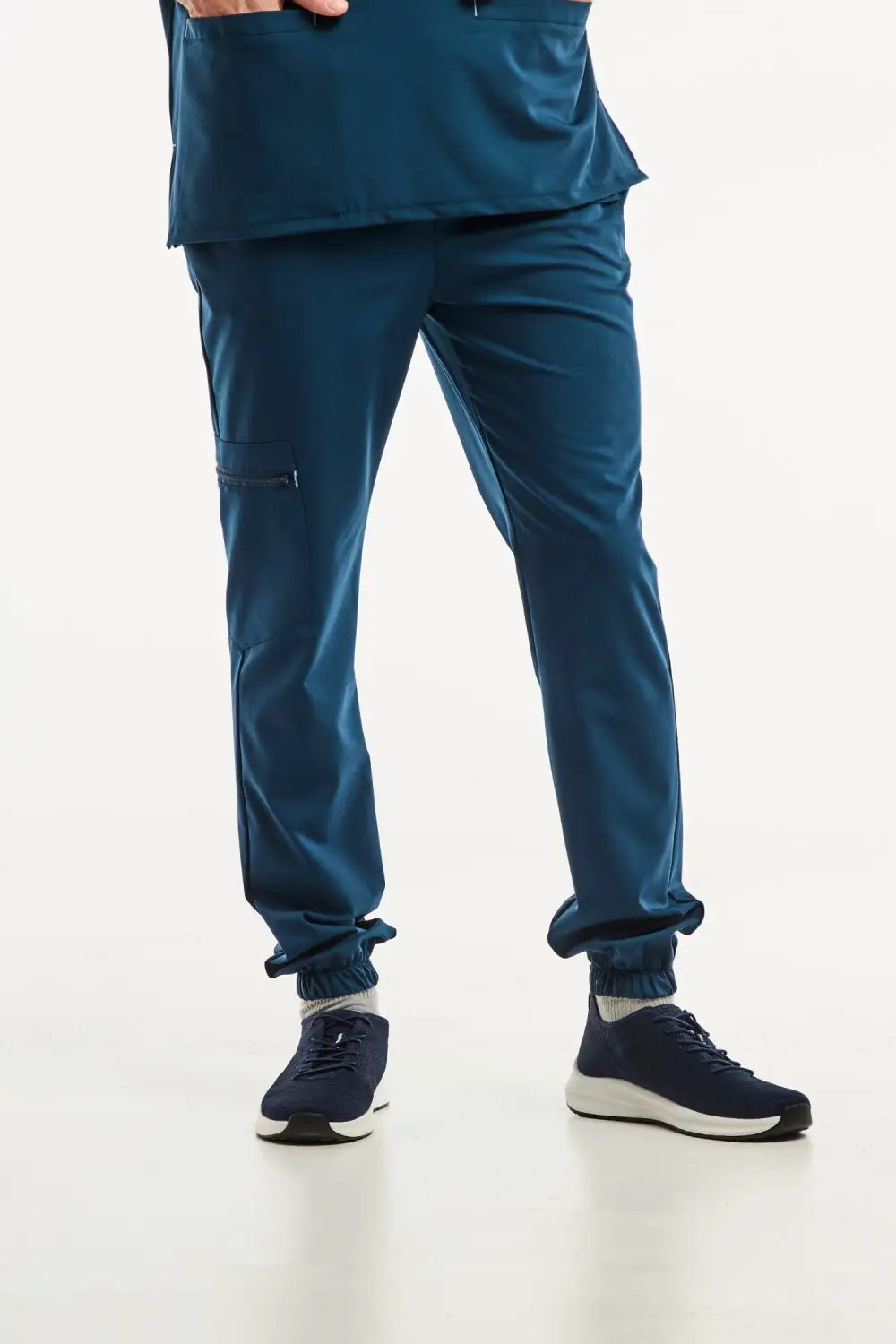 Pantalon de scrub bleu turquoise pour uniforme médical Slimfit Homme