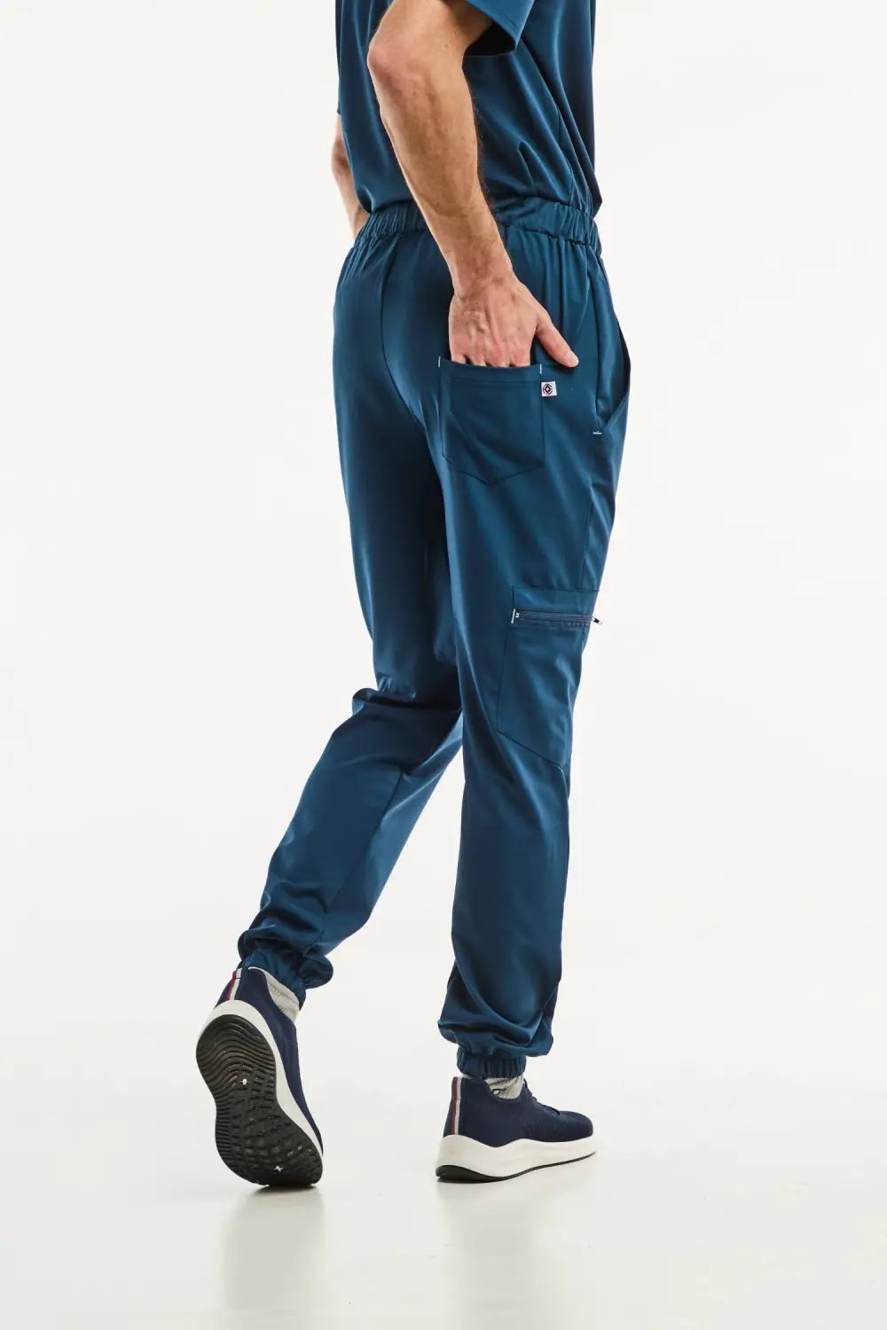 Pantalon de jogger bleu pour uniforme médical, élégant et confortable pour homme