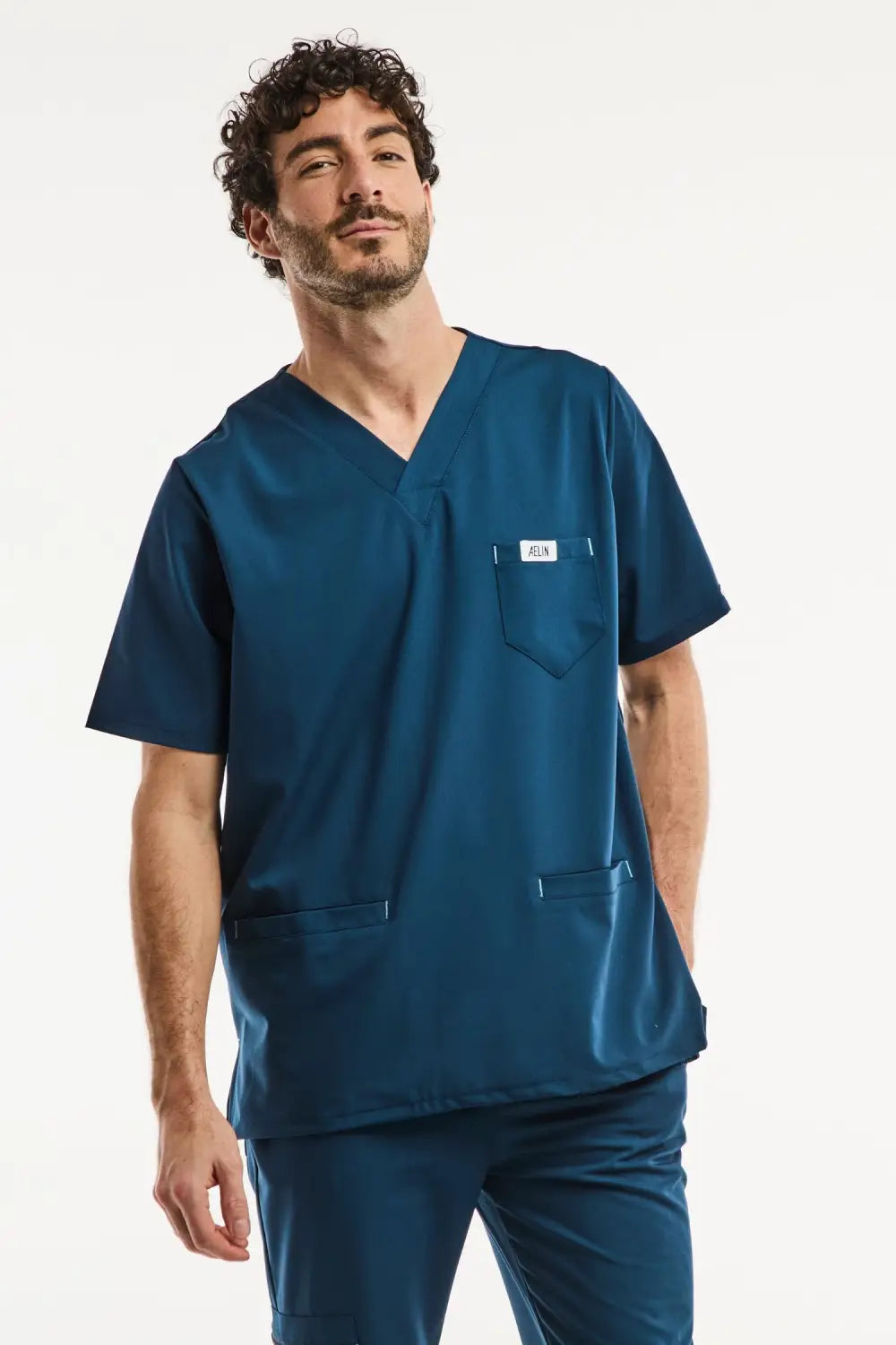 Tunique médicale - Bleu turquoise Slimfit - Homme