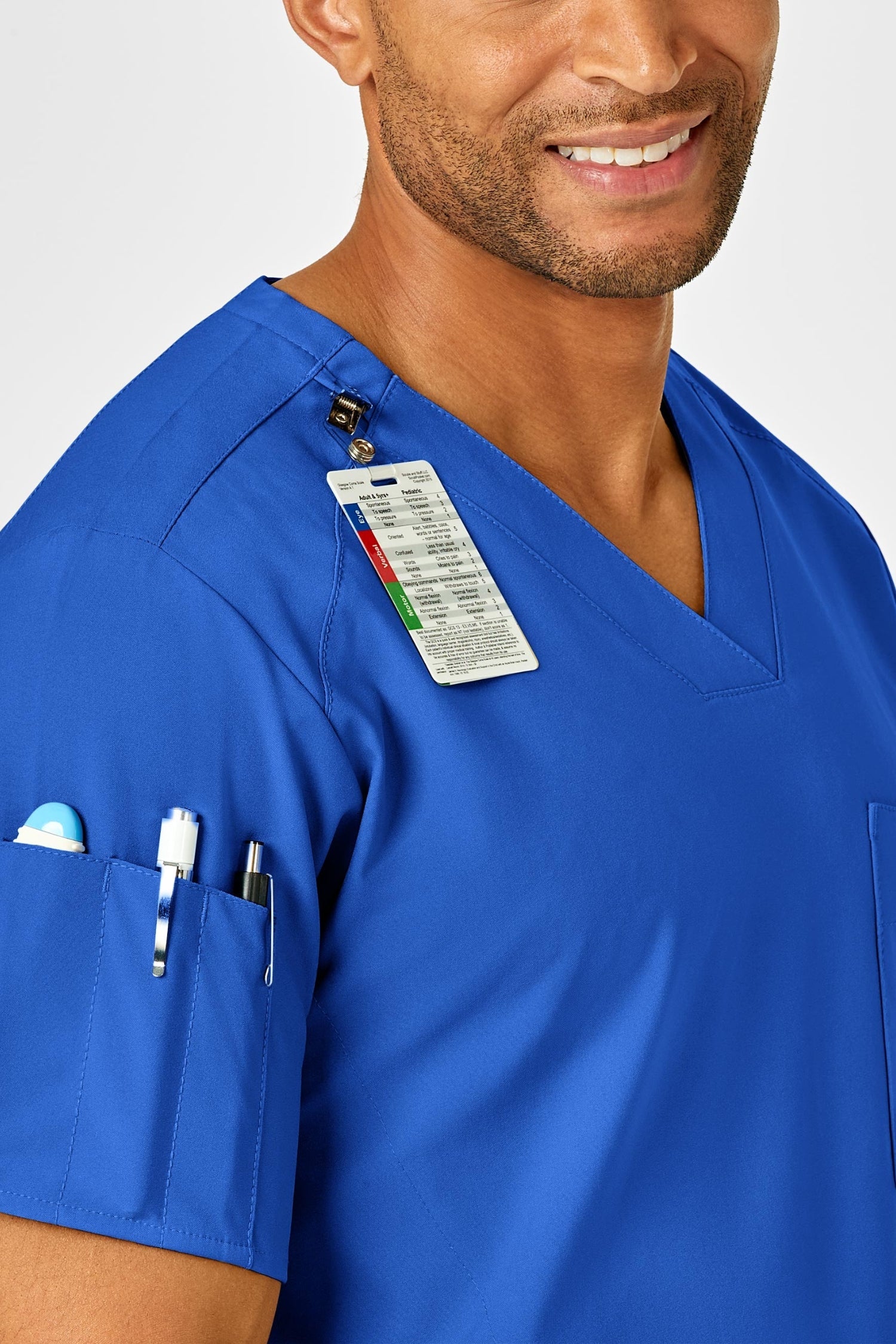 W123 – Blouse médicale – Bleu royal – Homme